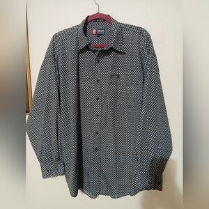 Chaps Black and White Patterned Shirt